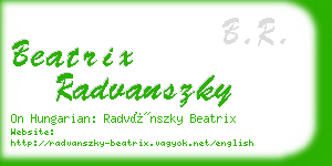 beatrix radvanszky business card